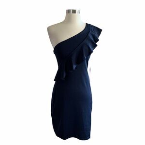 Revolve Susana Monaco One Sleeve Ruffle Dress Sz L